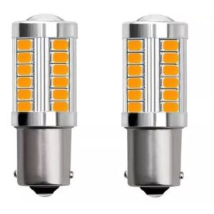 🚨🔶Bombillo LED Ámbar 1156/1157 COB: Alta Visibilidad, No Recalienta ✨