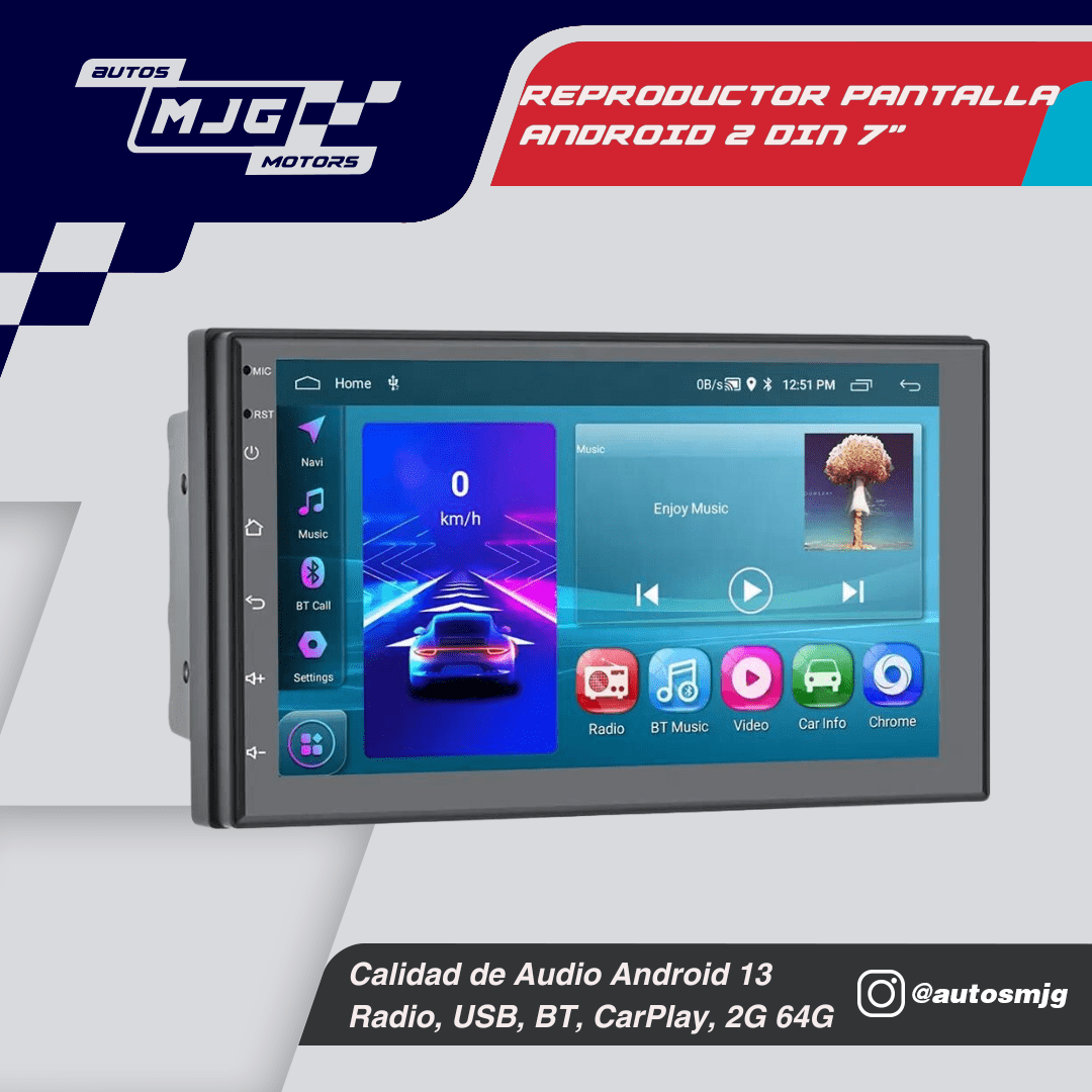 Reproductor Android 7Inch 1 🚀🖥️Radio Android 7" Amoled HD 1080p: 2GB+64GB, QuadCore 🚀 - Imagen 2